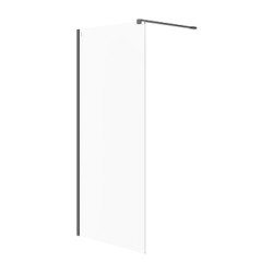 Cersanit Mille kabina WALK-IN czarna szkło transparentne 90 x 200 cm