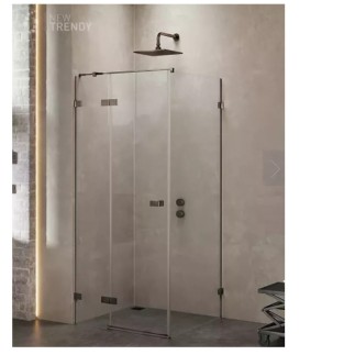 New Trendy Avexa gunmetal brushed kabina prostokątna lewa 120x80x200 cm