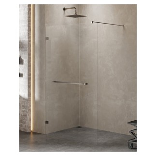 New Trendy Avexa kabina walk-in z relingiem gunmetal brushed 120x200 cm