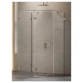 New Trendy Avexa kabina kwadratowa przyścienna lewa gunmetal brushed 80x80x200 cm