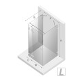 New Trendy Avexa kabina kwadratowa przyścienna lewa gunmetal brushed 80x80x200 cm-rys.tech.