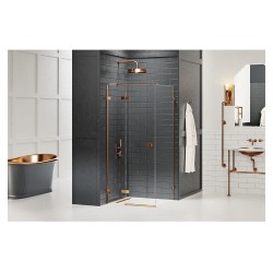 New Trendy Avexa copper  brushed kabina prostokątna lewa 90x100x200cm
