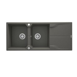 Deante Andante zlewozmywak granitowy 2-komorowy z ociekaczem 116,0x50,0x22,4 cm.
