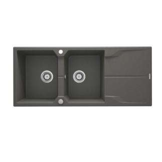 Deante Andante zlewozmywak granitowy 2-komorowy z ociekaczem 116,0x50,0x22,4