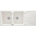 Deante Andante zlewozmywak granitowy 2-komorowy z ociekaczem 116x50 alabaster.