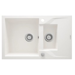 Deante Andante zlewozmywak granitowy 1.5-komorowy z ociekaczem 78x49 alabaster.