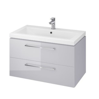 Cersanit Lara zestaw szafka 80cm + umywalka Como szary