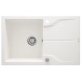 Deante Andante Flush zlewozmywak granitowy 1-komorowy z ociekaczem  na równi z blatem78x49 alabaste