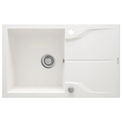 Deante Andante Flush zlewozmywak granitowy 1-komorowy z ociekaczem  na równi z blatem78x49 alabaste