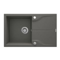 Deante Andante Flush zlewozmywak granitowy 1-komorowy z ociekaczem  na równi z blatem 78x49 antracy