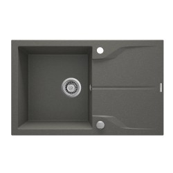 Deante Andante Flush zlewozmywak granitowy 1-komorowy z ociekaczem  na równi z blatem 78x49 antracy