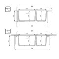 Deante Eridan zlewozmywak granitowy 1,5-komorowy 60,0x52,0x20,3 cm.