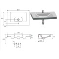 Cersanit Lara zestaw szafka 80cm + umywalka Mille szary - umywalka  rysunek techniczny