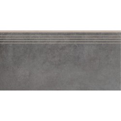 Cerrad Lukka Grafit płytka gresowa stopnica nacinana 797x397x9