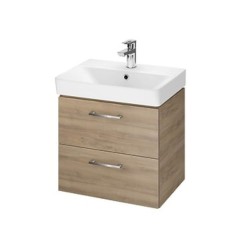 Cersanit Lara zestaw umywalka 50cm slim + umywalka Mille orzech