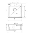 Deante Evora zlewozmywak granitowy 1-komorowy 50,0x50,0x21,6 cm.