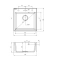 Deante Evora zlewozmywak granitowy 1-komorowy 50,0x50,0x21,6 cm.