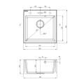 Deante Evora zlewozmywak granitowy 1-komorowy 50,0x50,0x21,6 cm.