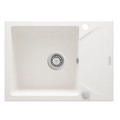 Deante Evora zlewozmywak granitowy 1-komorowy z ociekaczem 59x44 alabaster.