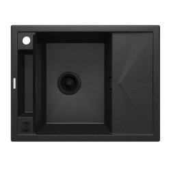 Deante Magnetic zlewozmywak granitowy magnetyczny 1-komorowy z ociekaczem 64x50 grafit metalik.