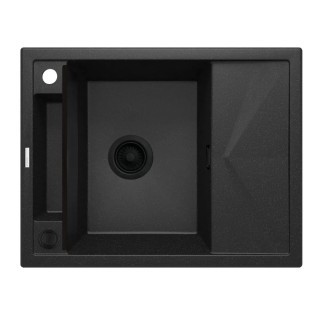 Deante Magnetic zlewozmywak granitowy magnetyczny 1-komorowy z ociekaczem 64x50 grafit metalik