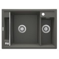Deante Magnetic zlewozmywak granitowy magnetyczny 1.5-komorowy 69x50 antracyt metalik.
