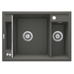 Deante Magnetic zlewozmywak granitowy magnetyczny 1.5-komorowy 69x50 antracyt metalik.