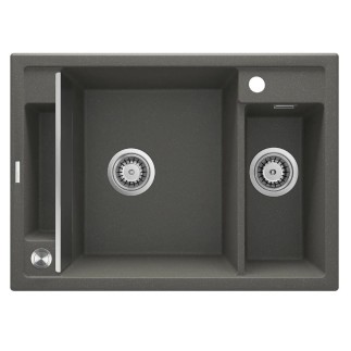 Deante Magnetic zlewozmywak granitowy magnetyczny 1.5-komorowy 69x50 antracyt metalik