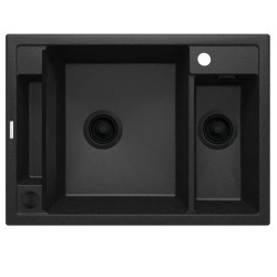 Deante Magnetic zlewozmywak granitowy magnetyczny 1.5-komorowy 69x50 grafit metalik.