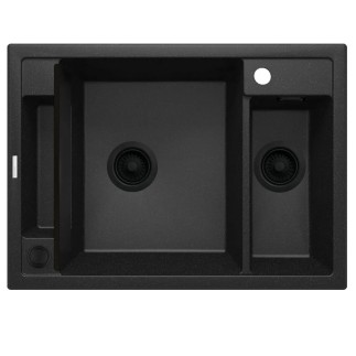 Deante Magnetic zlewozmywak granitowy magnetyczny 1.5-komorowy 69x50 grafit metalik