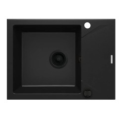 Deante Evora zlewozmywak granitowy 1-komorowy z ociekaczem 59x44 nero.