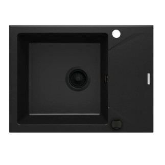 Deante Evora zlewozmywak granitowy 1-komorowy z ociekaczem 59x44 nero