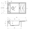 Deante Magnetic zlewozmywak granitowy magnetyczny 1-komorowy z ociekaczem 82x50 antracyt metalik.