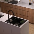 Deante Magnetic zlewozmywak granitowy magnetyczny 1.5-komorowy 69x50 antracyt metalik.