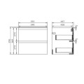 Cersanit Moduo zestaw szafka 60cm + umywalka antracyt - rysunek techniczny