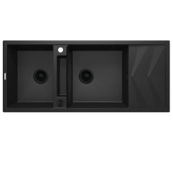 Deante Magnetic zlewozmywak granitowy magnetyczny 2-komorowy z ociekaczem 116x50 grafit metalik.