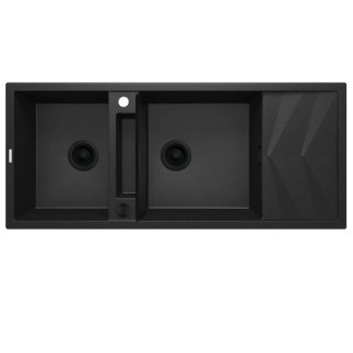 Deante Magnetic zlewozmywak granitowy magnetyczny 2-komorowy z ociekaczem 116x50 grafit metalik