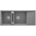Deante Magnetic zlewozmywak granitowy magnetyczny 2-komorowy z ociekaczem 116x50 szary metalik.