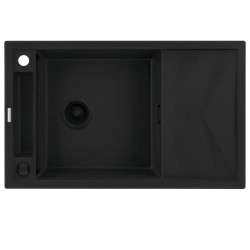 Deante Magnetic zlewozmywak granitowy magnetyczny 1-komorowy z ociekaczem 82x50 nero.
