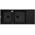 Deante Magnetic zlewozmywak granitowy magnetyczny 2-komorowy z ociekaczem 116x50 nero.