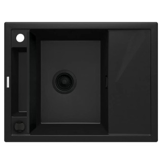 Deante Magnetic zlewozmywak granitowy magnetyczny 1-komorowy z ociekaczem  64x50 nero