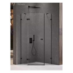 New Trendy Avexa kabina pięciokątna lewa black 90x90x200 cm