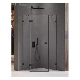 New Trendy Avexa kabina pięciokątna lewa black 90x90x200 cm