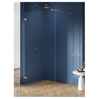 New Trendy Avexa kabina Walk-in gold brushed 100x200 cm