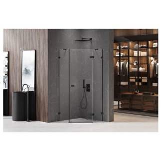 New Trendy Avexa pięciokątna prawa black 90x90x200 cm