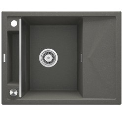 Deante Magnetic zlewozmywak granitowy magnetyczny 1-komorowy z ociekaczem 64x50 asntracyt metalik.