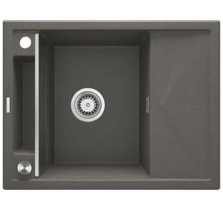 Deante Magnetic zlewozmywak granitowy magnetyczny 1-komorowy z ociekaczem 64x50 asntracyt metalik