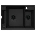 Deante Magnetic zlewozmywak granitowy magnetyczny 1.5-komorowy 69x50 nero.