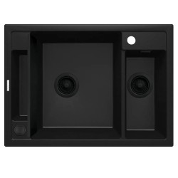 Deante Magnetic zlewozmywak granitowy magnetyczny 1.5-komorowy 69x50 nero.