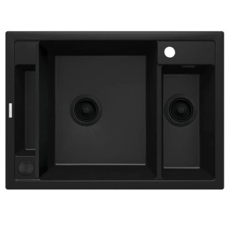 Deante Magnetic zlewozmywak granitowy magnetyczny 1.5-komorowy 69x50 nero